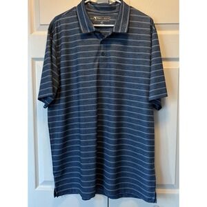 Pebble Beach Polo Shirt Adult XL Blue Golf‎ Performance Dry Luxe Stretch Mens